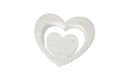 Accesorii craft - inima dubla polistiren 10x9cm