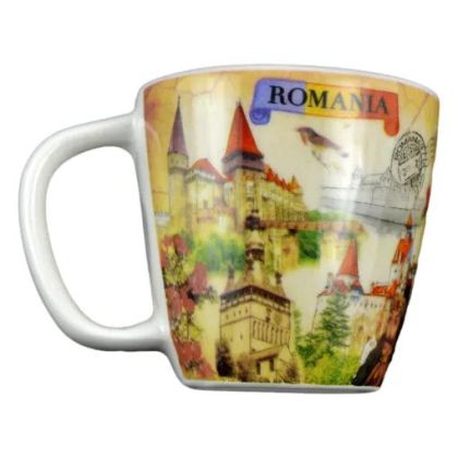 Magnet de frigider ceramica cana romania/vlad tepes 8cm 2326