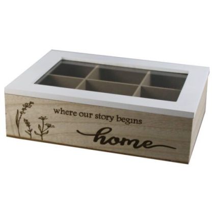 Cutie ptr plicuri de ceai 26x24x7cm din lemn 6compart 242310