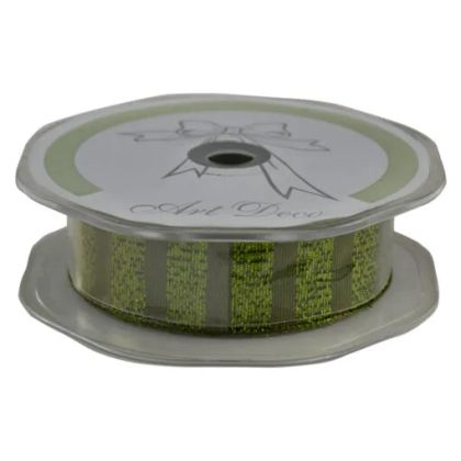 Panglica metalica verde pentru decor 25mmx10m 441655