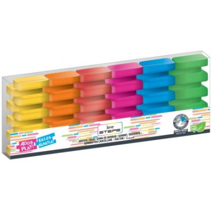 Radiera steps culori fluo set 6 buc /blister sv-stepssgp6fr