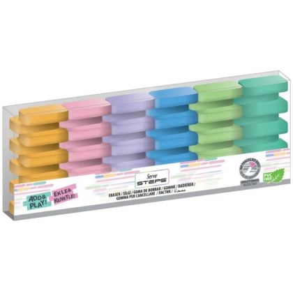 Radiera steps culori pastel set 6 buc/blister sv-stepssgp6ps