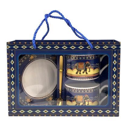 Set 2 cani cu lingurita si farfurie - elefant 1774h