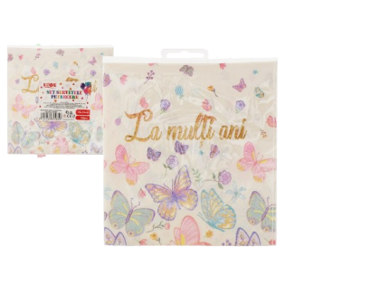 Set servetele party fluturi 33x33cm 10buc 082585