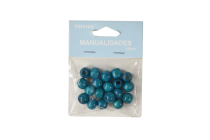 Accesorii craft margele lemn albastre 12mm 101388