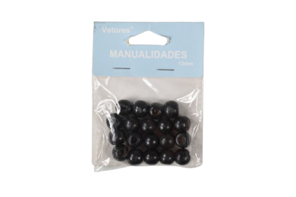 Accesorii craft margele lemn negre 12mm 101377