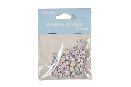 Accesorii craft margele albe rotunde cifre 101308