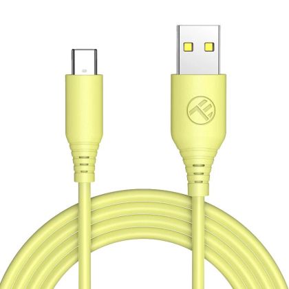 Cablu silicon tellur usb 3a 1m galben tll155397