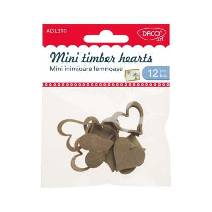 Accesorii craft- ad390 mini inimioare lemnoase daco