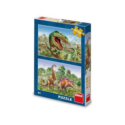 Puzzle 2x48 piese dinozauri - dino toys 381674