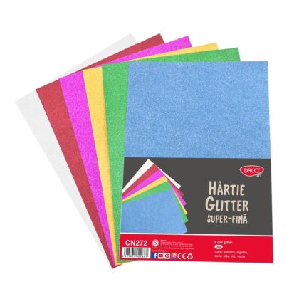 Hartie glitter super-fina set6daco cn272