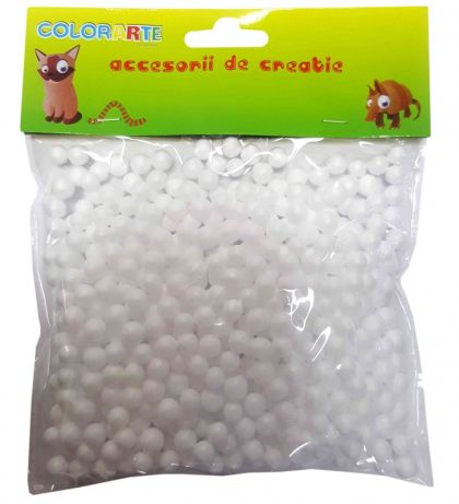 Accesorii creatie  polistiren bile 5mm albe - Colorarte a1051