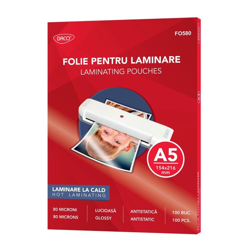Folie laminare a5 80 microni 100/top daco fo580