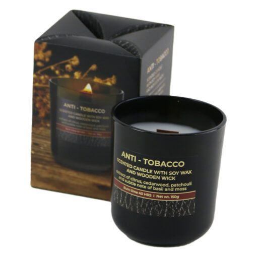 Lumanare parfumata in pahar anti tobacco 150 gr