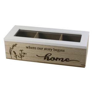 Cutie ptr plicuri de ceai 24x17x7cm din lemn 3 compart 24239