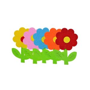 Accesorii craft - flori fetru 5/set