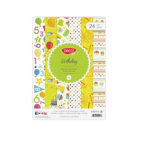 Hartie decorativa a4 24 coli birthday daco hr932