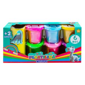 Plastilina 6 culori + forme nebo 16728