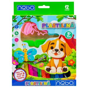 Plastilina 12 culori + forme nebo 16725