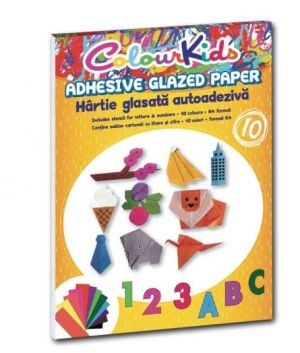 Hartie glasata autocolanta a4 10 culori/set colour kid pigna
