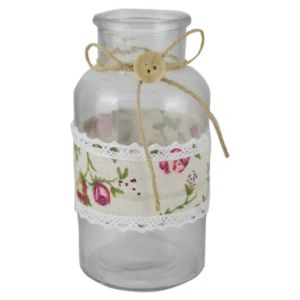 Vaza din sticla cu dantela florala 8x16cm 2336