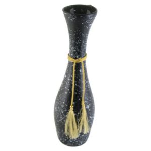 Vaza din sticla, bowling, gold glass, 37 cm, negru