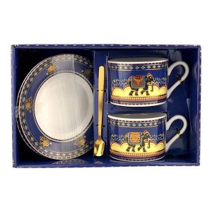 Set 2 cani cu lingurita si farfurie - elefant 1774h