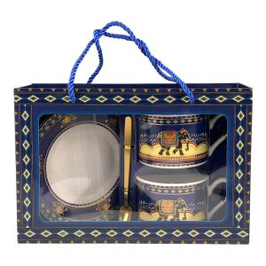 Set 2 cani cu lingurita si farfurie - elefant 1774h