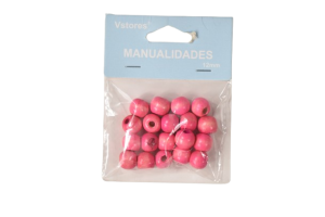 Accesorii craft margele lemn roz 12mm 101381