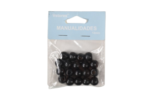 Accesorii craft margele lemn negre 12mm 101377