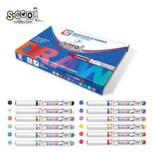 Markere vopsea acrilica vf tip pensula 12 b/set sc3013