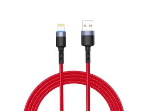 Cablu tellur lightning cu led 3a 1.2m rosu tll155354