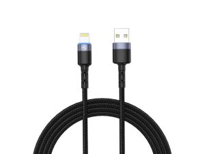Cablu tellur lightning cu led 3a 1.2m negru tll155373