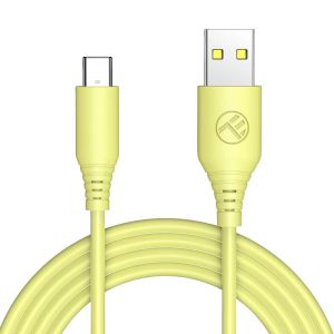 Cablu silicon tellur usb 3a 1m galben tll155397