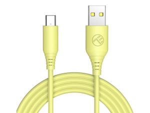 Cablu silicon tellur usb to type-c 3a 1m galben tll155400