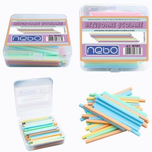 Betisoare scolare din plastic cul.Pastel 100 buc/set 16763