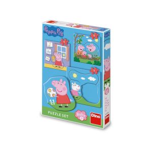 Puzzle 3 in 1 peppa pig - dino toys 325135