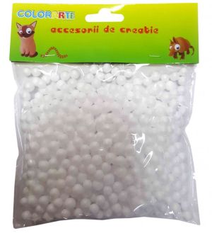 Accesorii creatie  polistiren bile 5mm albe - Colorarte a1051