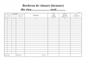 Borderou vanzare incasare col                               