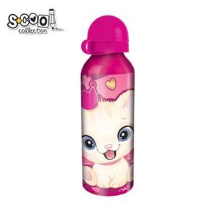 Sticla apa 500ml aluminiu cute kitty 6.3x21cm sc2258