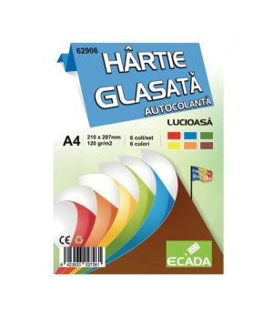 Hartie glasata autocolanta 6file/set ecada                  