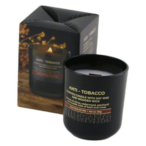 Lumanare parfumata in pahar anti tobacco 150 gr