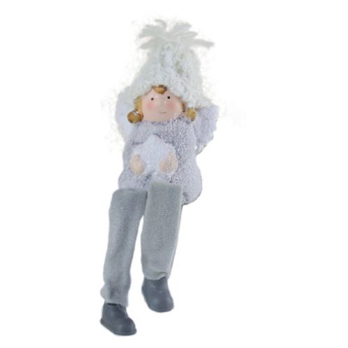 Figurina ingeras din ceramica 18cm alb at221018
