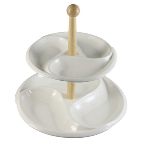 Platou etajat cu 2 nivele ceramica 27/20cm white 3318